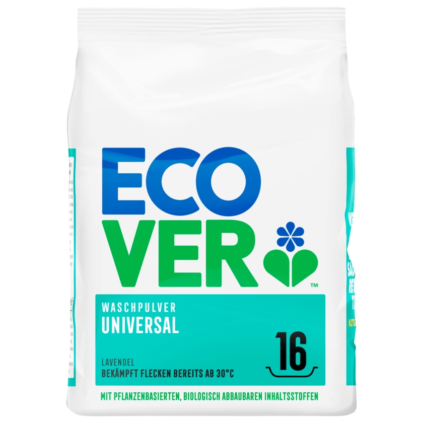 Ecover Universalwaschpulver Konzentrat Lavendel 1,2kg, 16WL